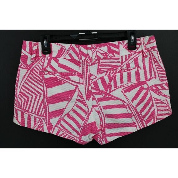 Lilly Pulitzer Walsh short Pink White Yacht Sea Sailboat Print size 8 - Picture 4 of 9